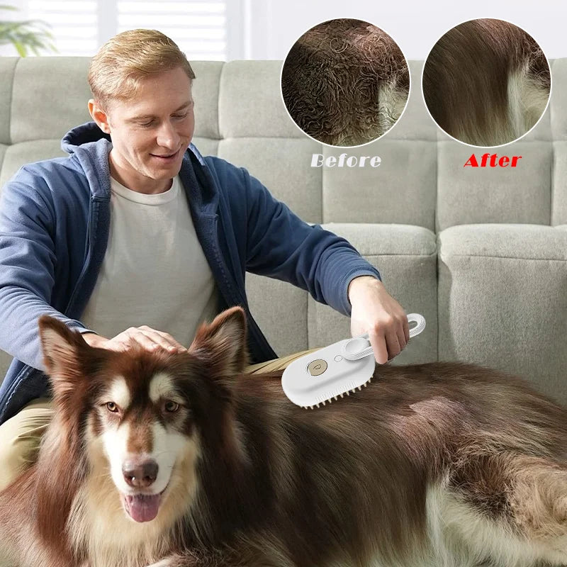 Cepillo de Vapor relajante 3 en 1 para perros y gatos - El rincón de Dolly y Chilo