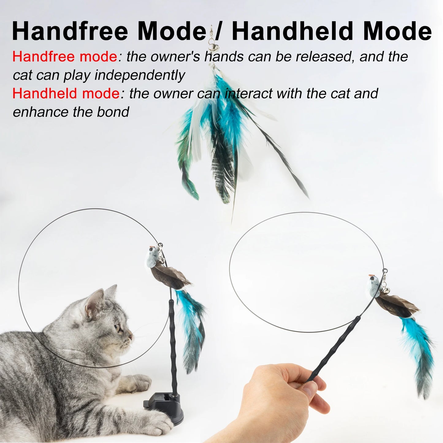 Varita handfree de ejercicio para gatos (hecho de materiales sintéticos) - El rincón de Dolly y Chilo