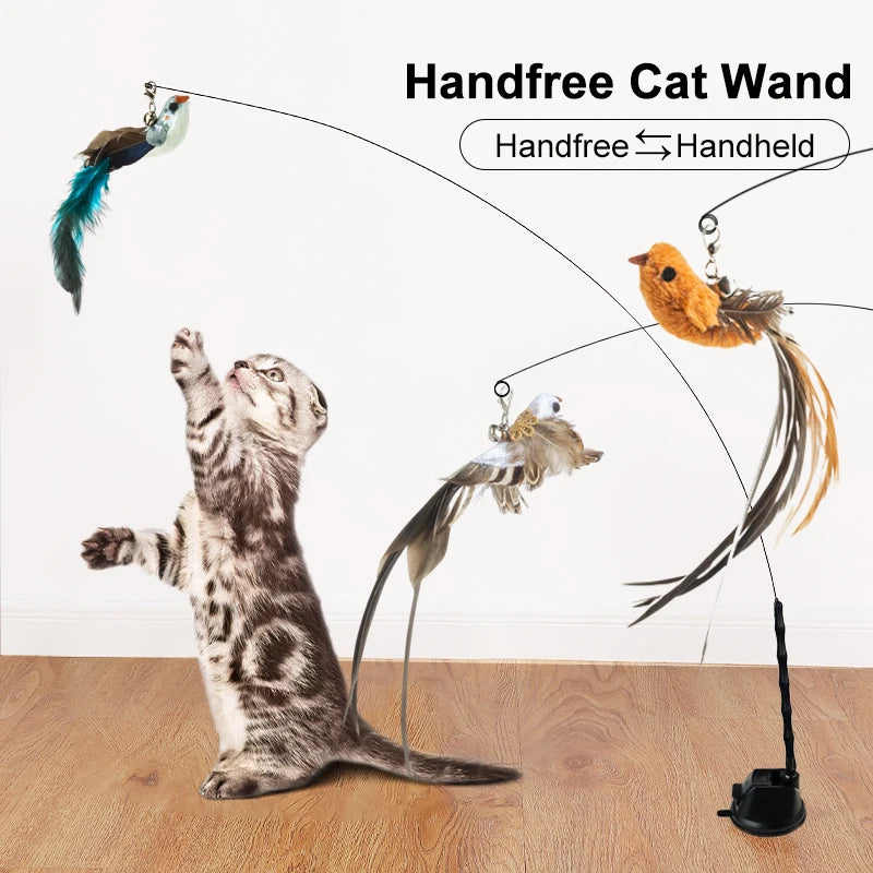 Varita handfree de ejercicio para gatos (hecho de materiales sintéticos) - El rincón de Dolly y Chilo